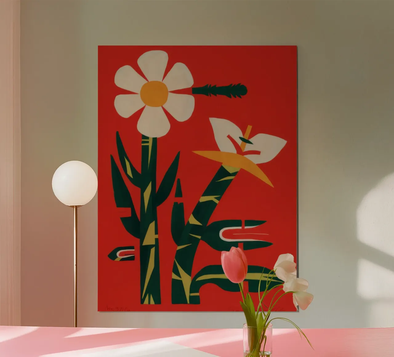 Armonia del giardino cremisi poster con telaio in alluminio da Autumn Season