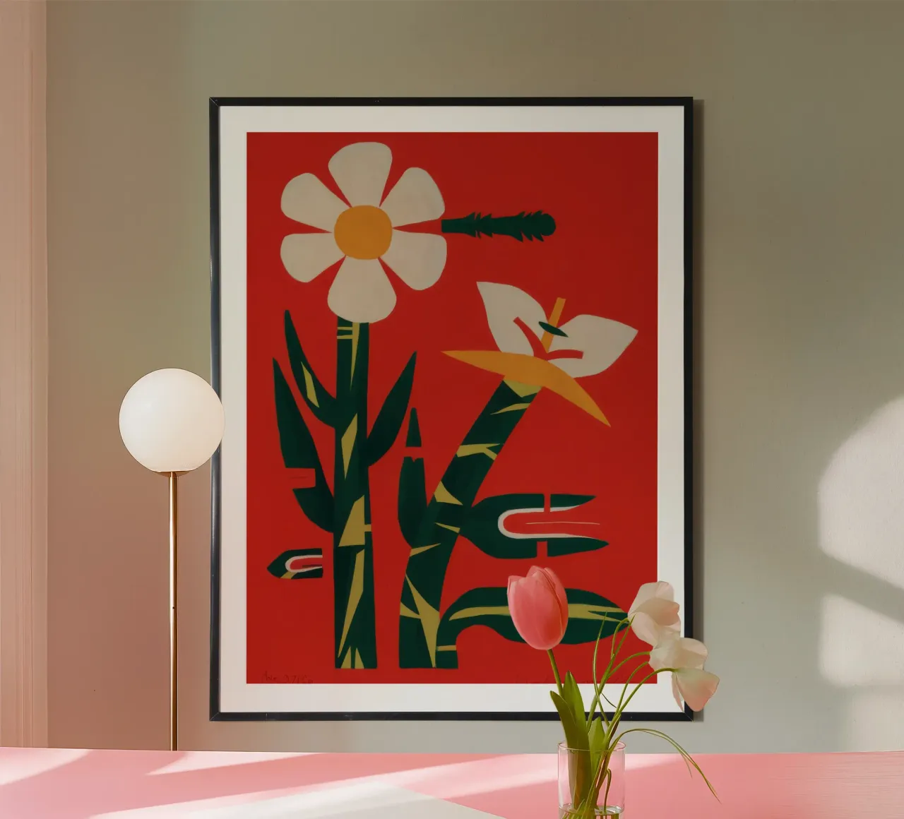Armonia del giardino cremisi poster con telaio in alluminio da Autumn Season