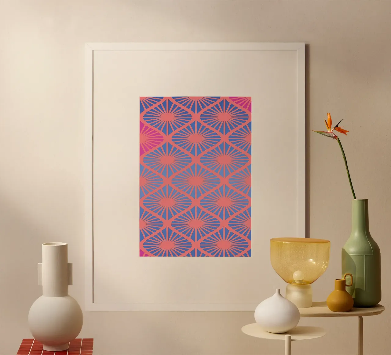 disegno astratto di una stella poster con telaio in plastica da klicins