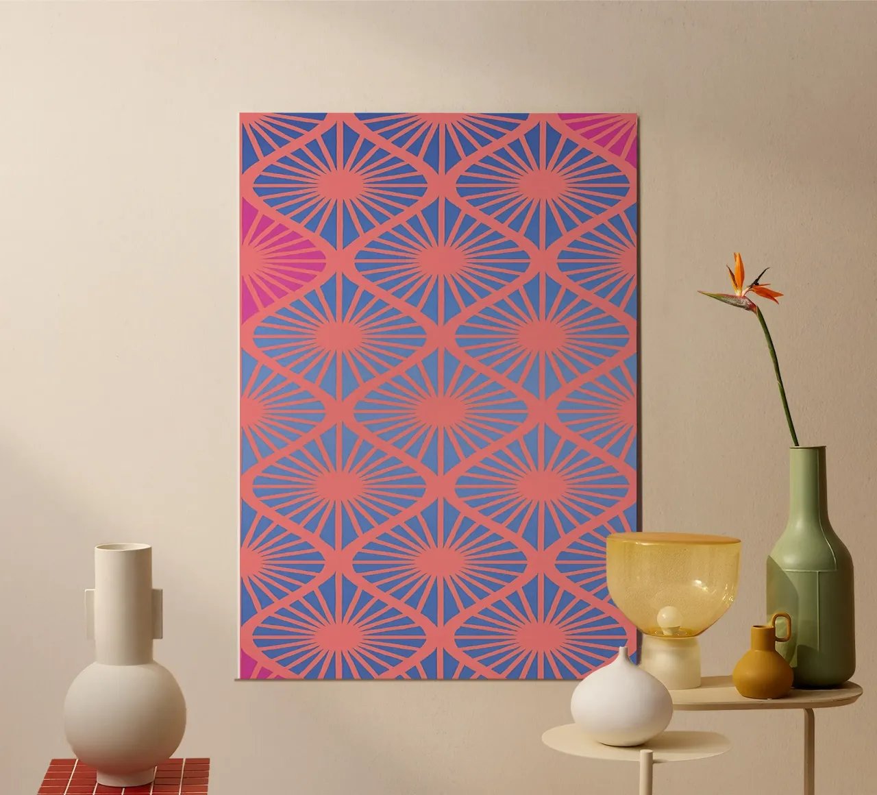 disegno astratto di una stella poster con telaio in plastica da klicins