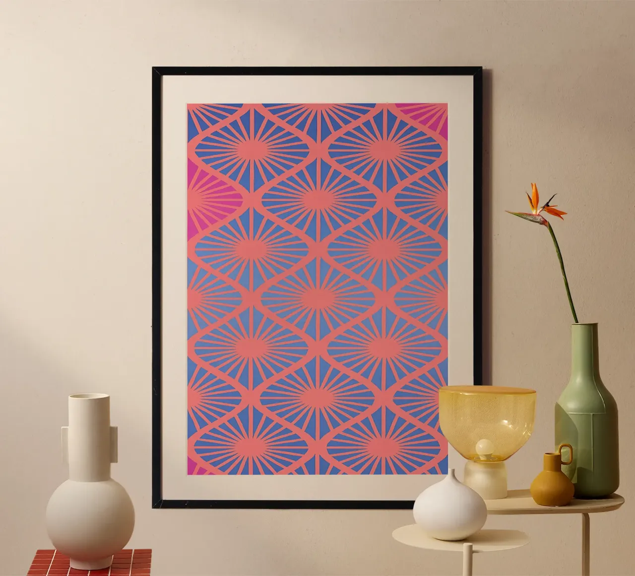 disegno astratto di una stella poster con telaio in plastica da klicins