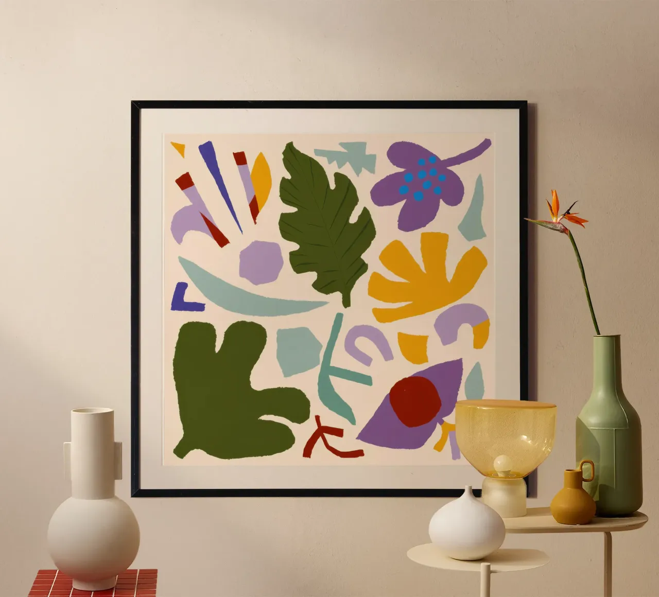 Medley di forme giocose poster con telaio in alluminio da Lyra Glaze