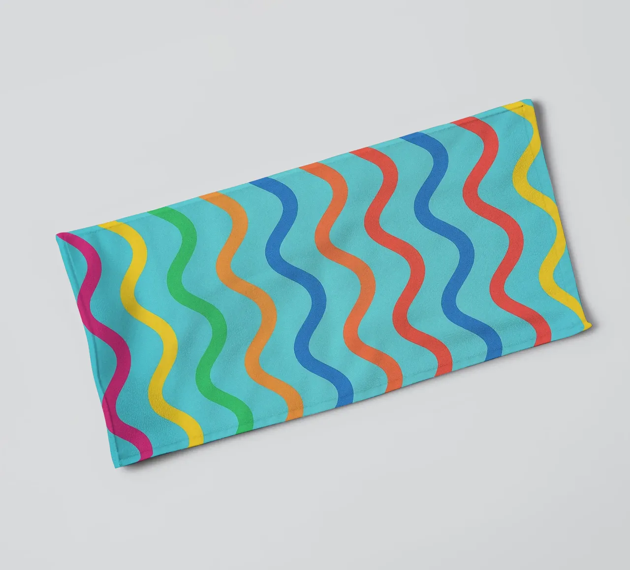 abstract wave line drawing towel by klicins