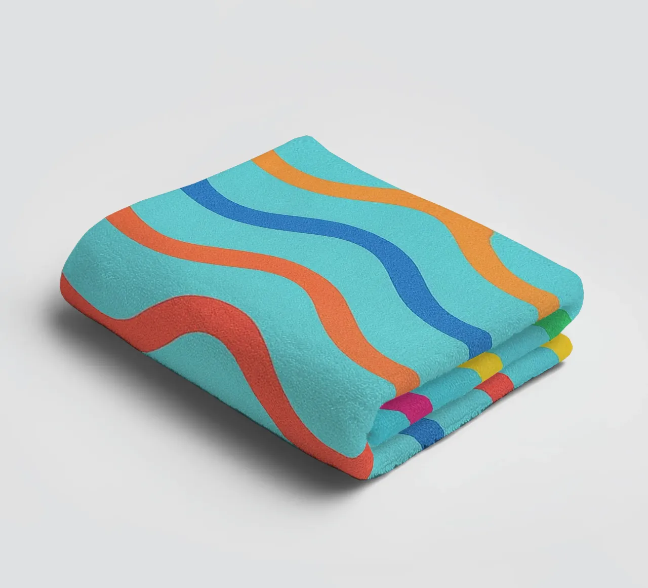 abstract wave line drawing towel by klicins