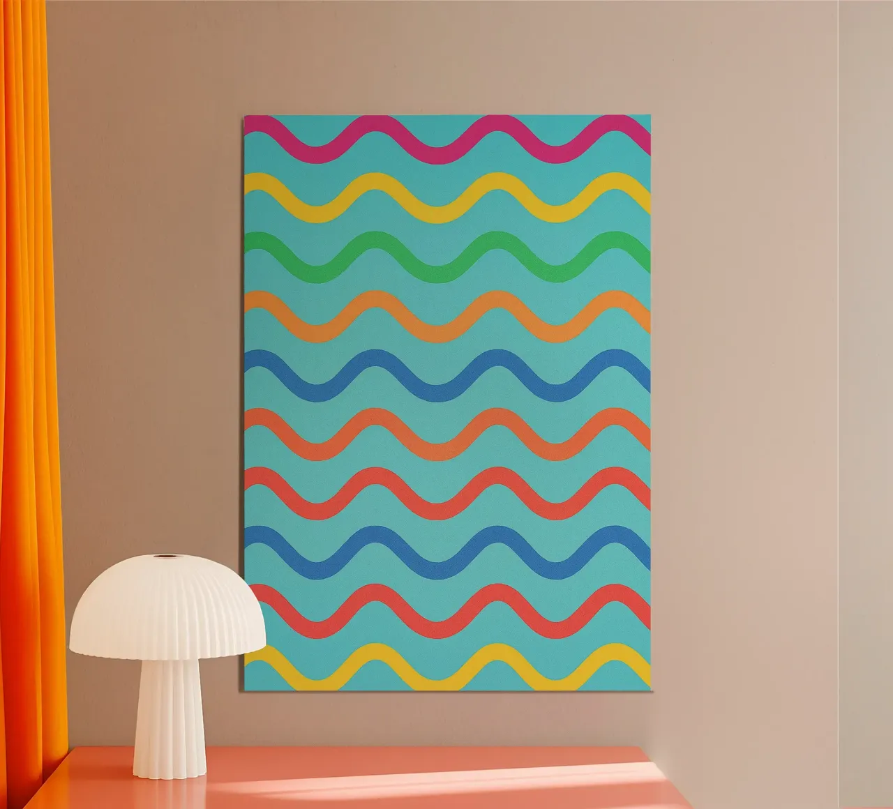 abstract wave line drawing poster by klicins