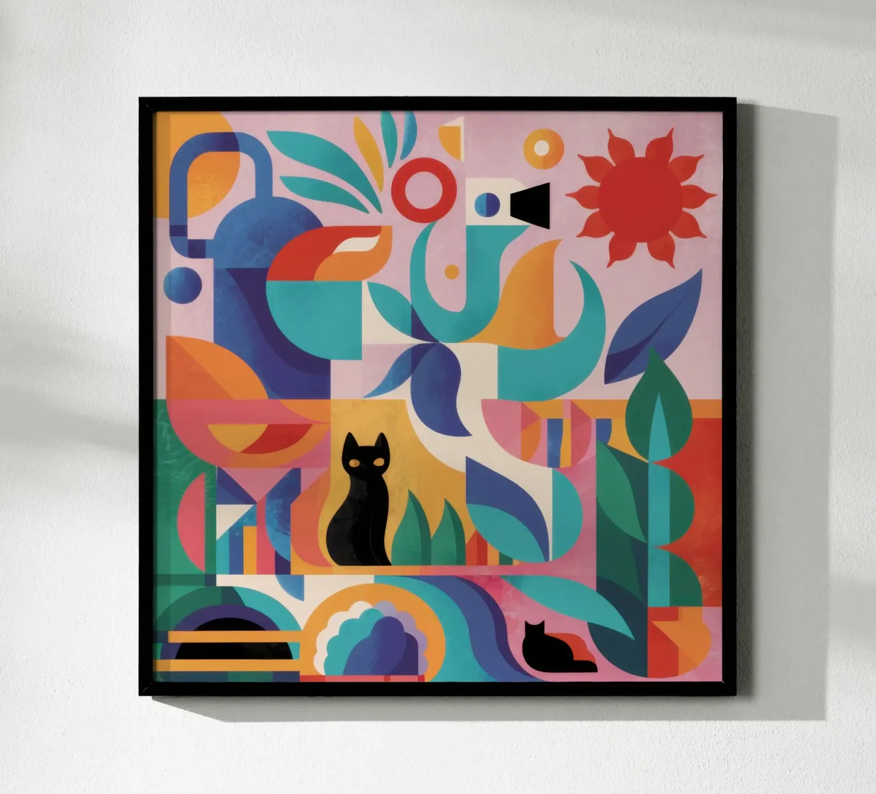 Gatto nero astratto poster da Snow Mist