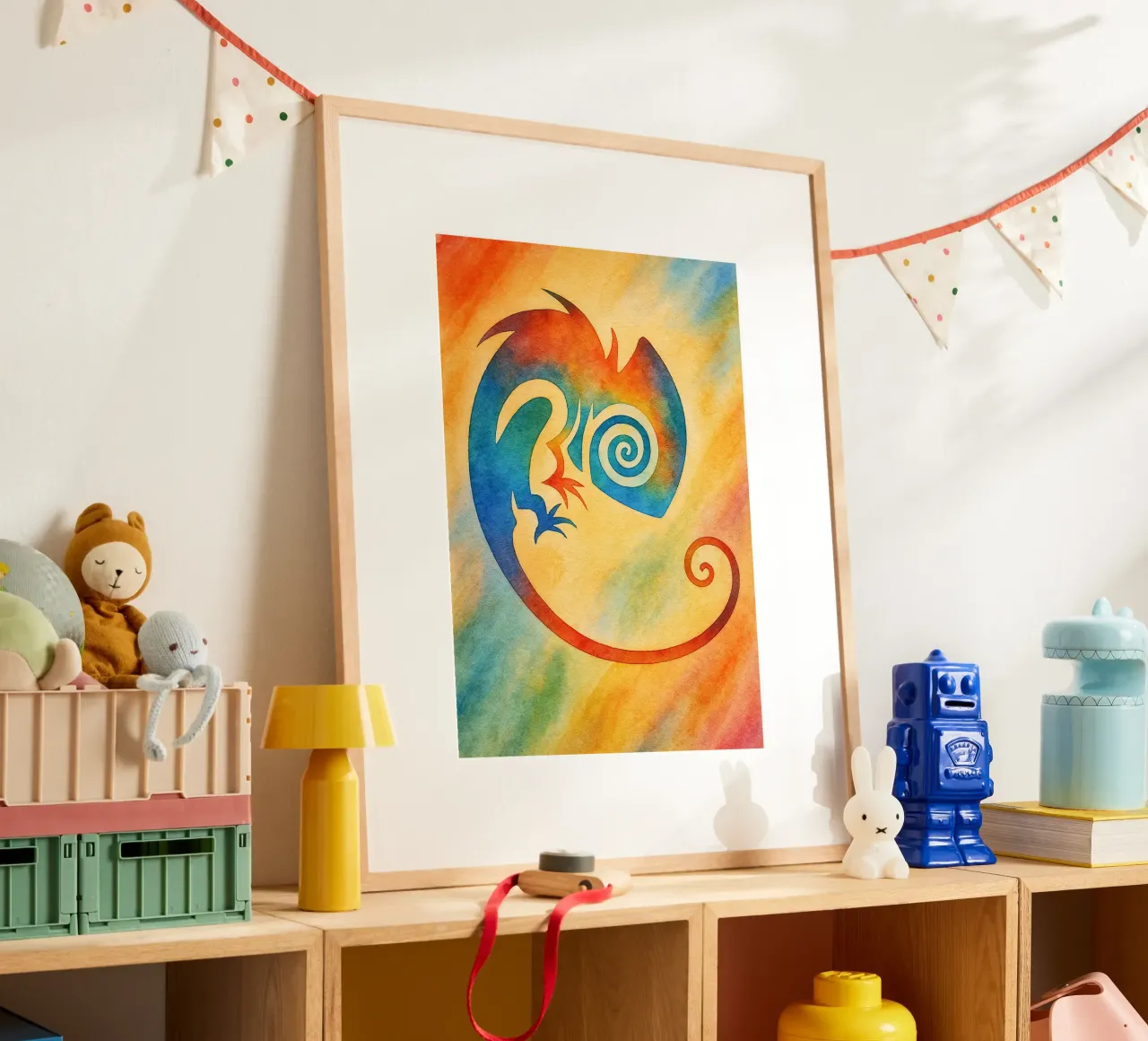 disegno del cammello poster con telaio in plastica da klicins