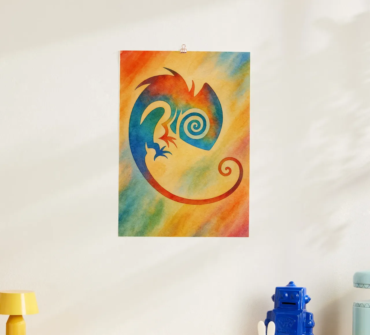 disegno del cammello poster con telaio in plastica da klicins