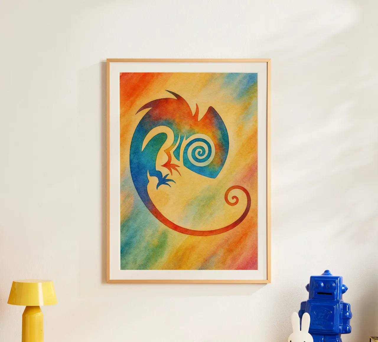 disegno del cammello poster con telaio in plastica da klicins