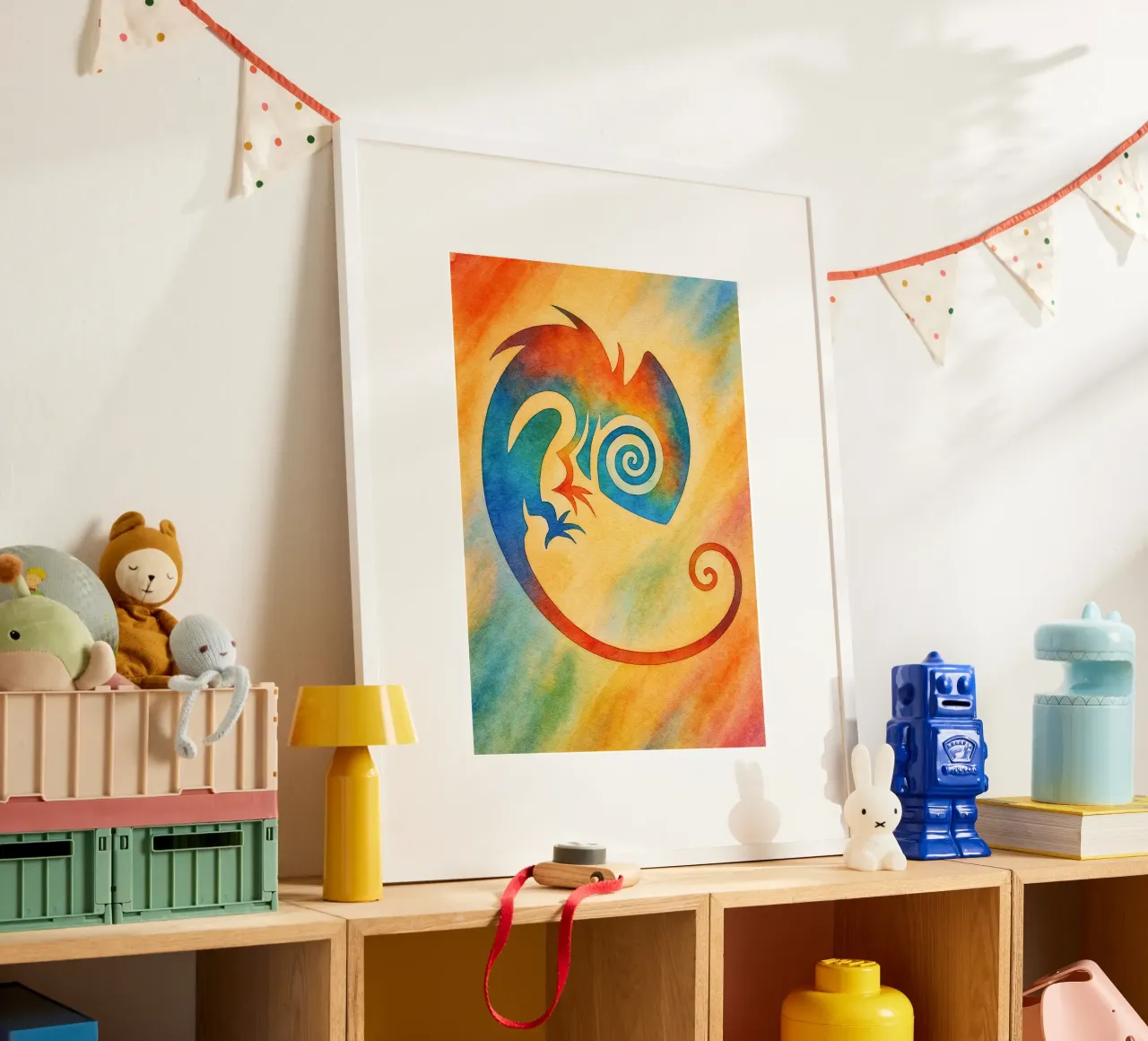 disegno del cammello poster con telaio in plastica da klicins