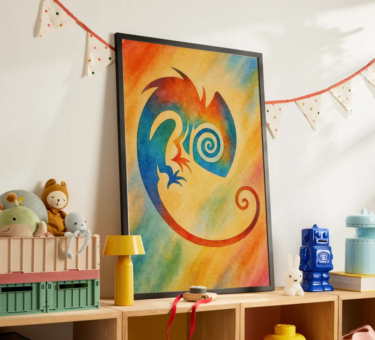 disegno del cammello poster con telaio in plastica da klicins
