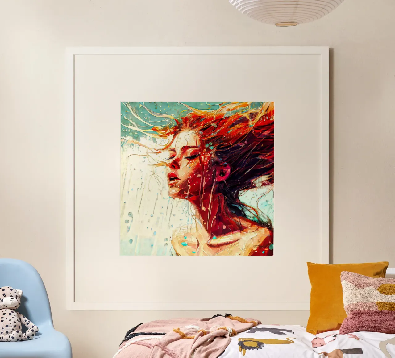 Tuffarsi in acqua poster con telaio in alluminio da Norman Click