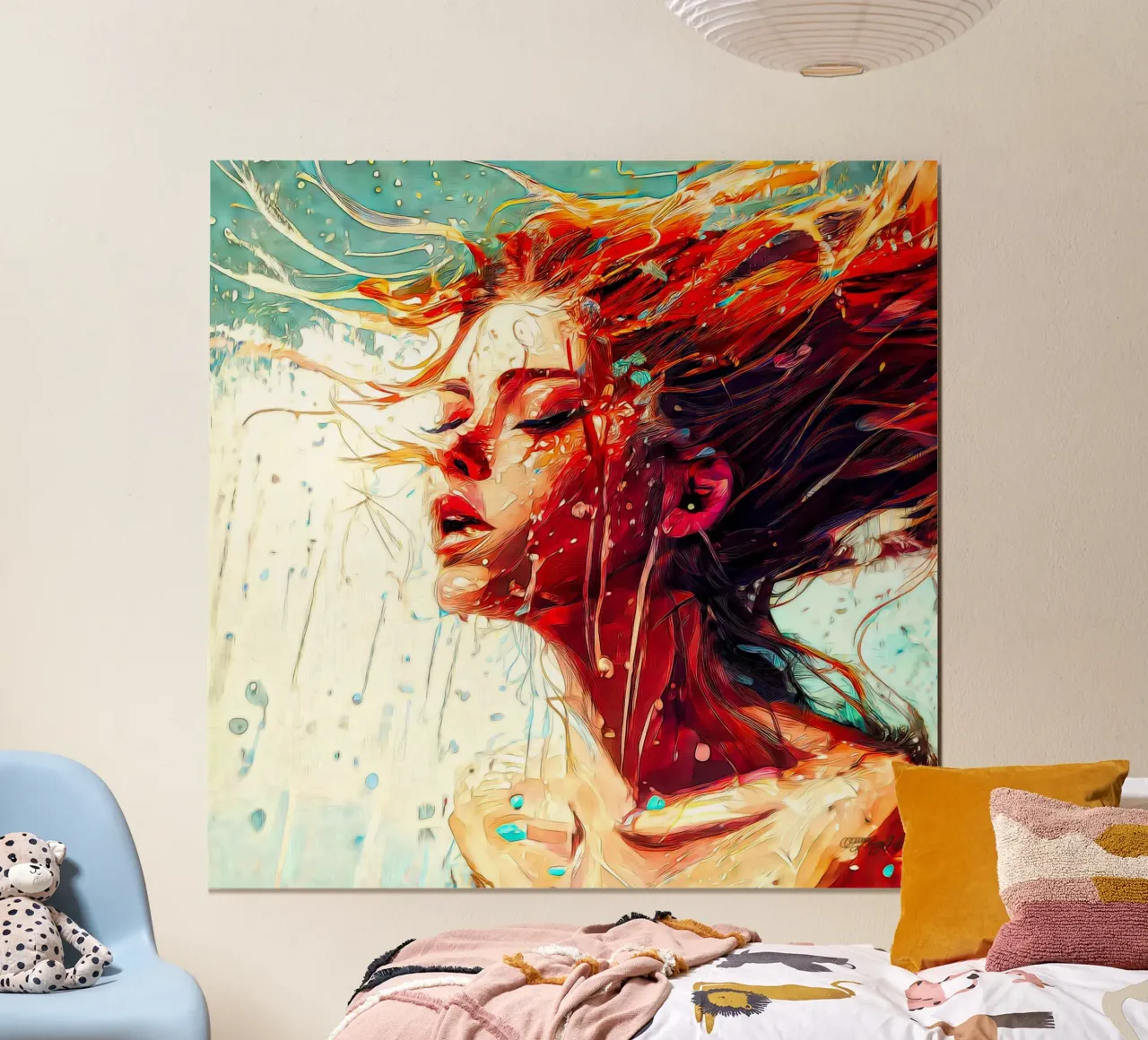 Tuffarsi in acqua poster con telaio in alluminio da Norman Click