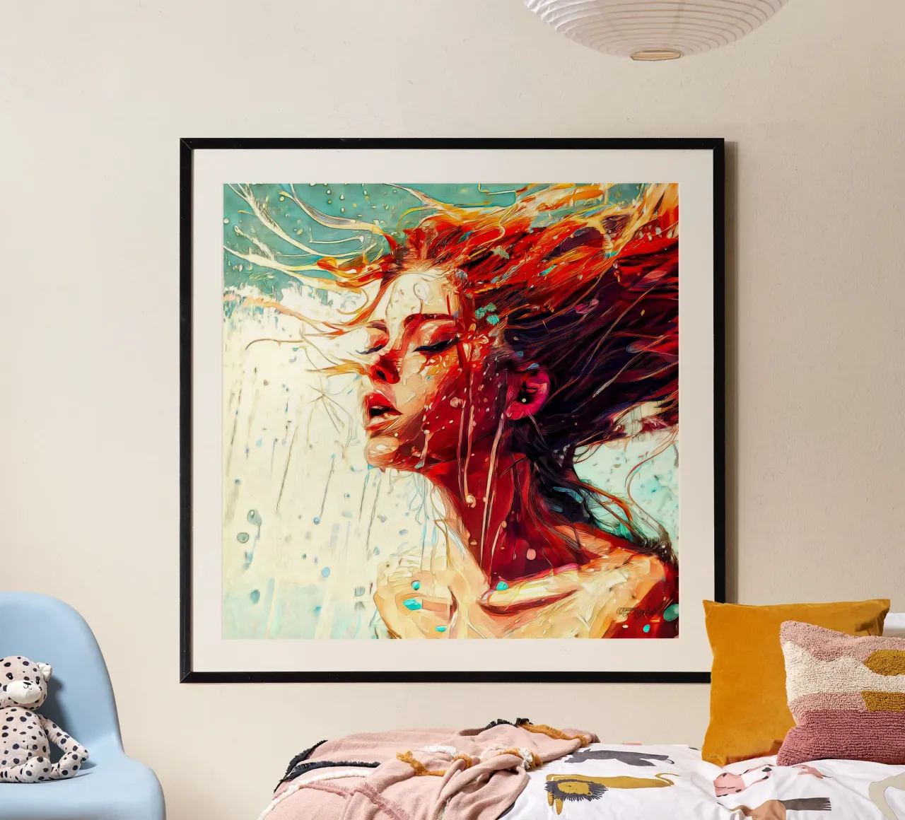 Tuffarsi in acqua poster con telaio in alluminio da Norman Click