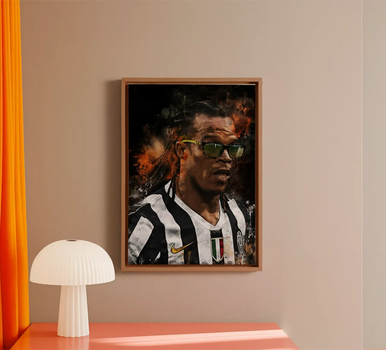 Edgar Davids canvas met Baklijst van MasterInkArt