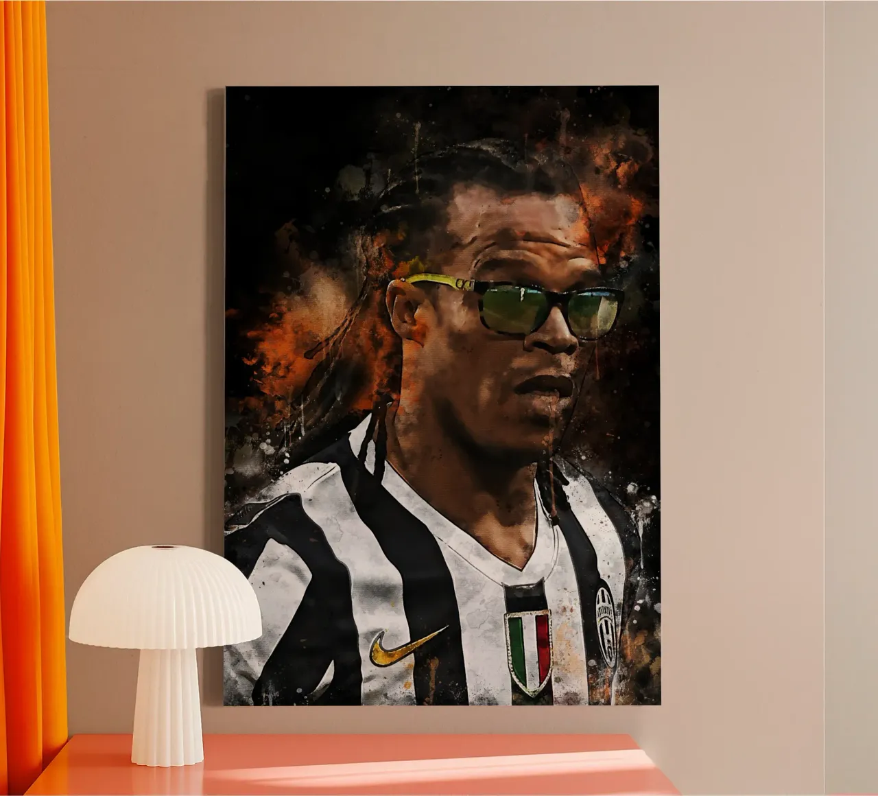 Edgar Davids canvas met Baklijst van MasterInkArt