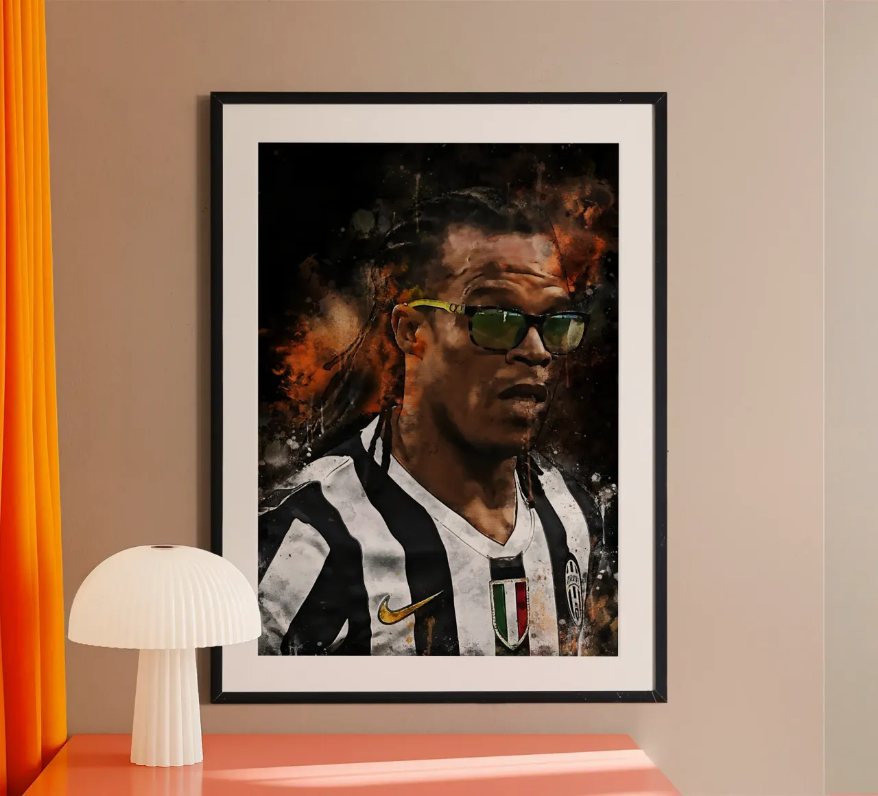 Edgar Davids poster con telaio in alluminio da MasterInkArt