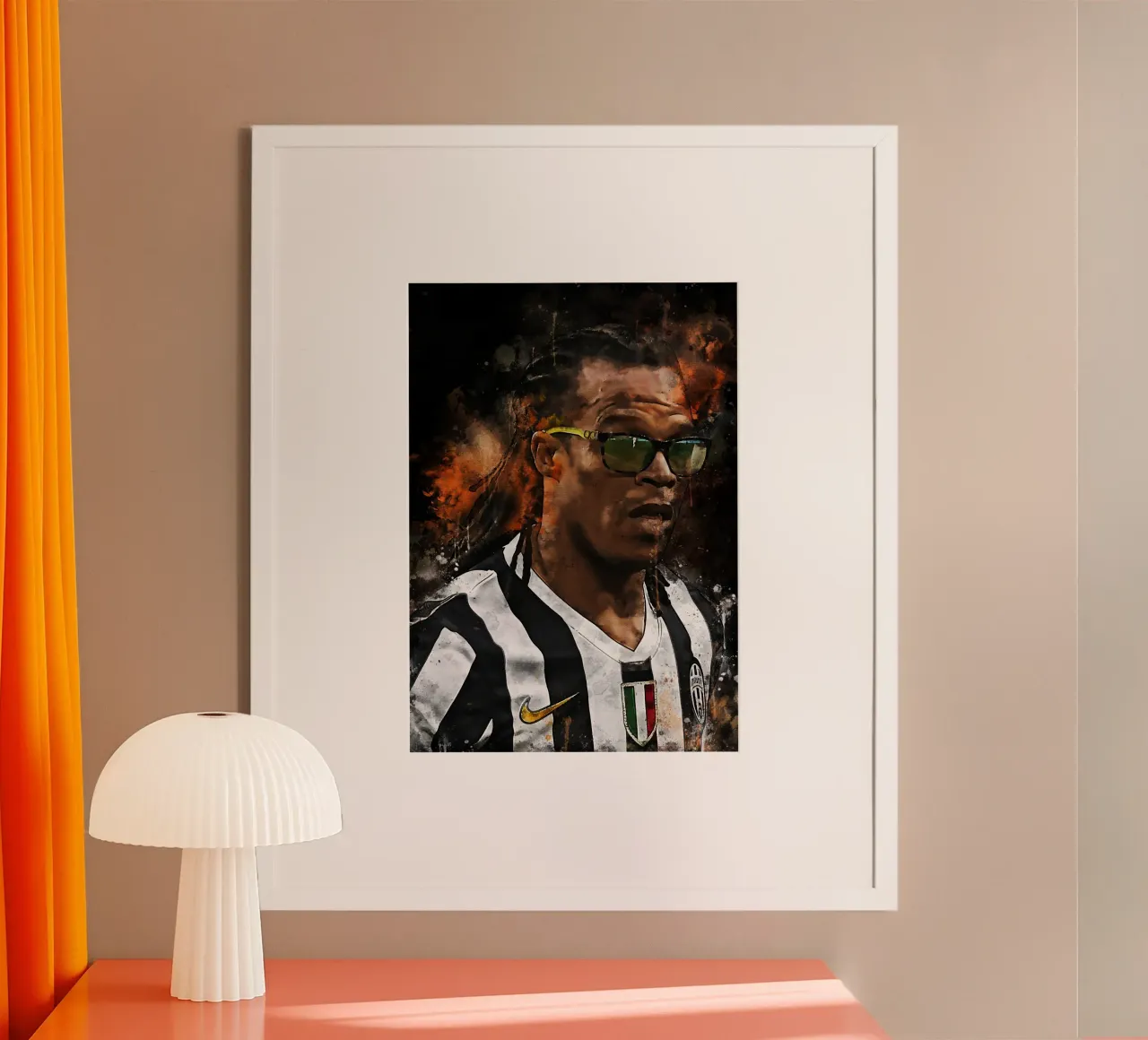 Edgar Davids poster con telaio in alluminio da MasterInkArt