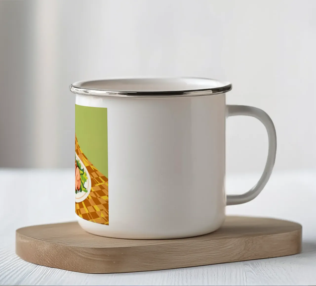 Salsiccia su dama tazza in smalto da Lyra Glaze