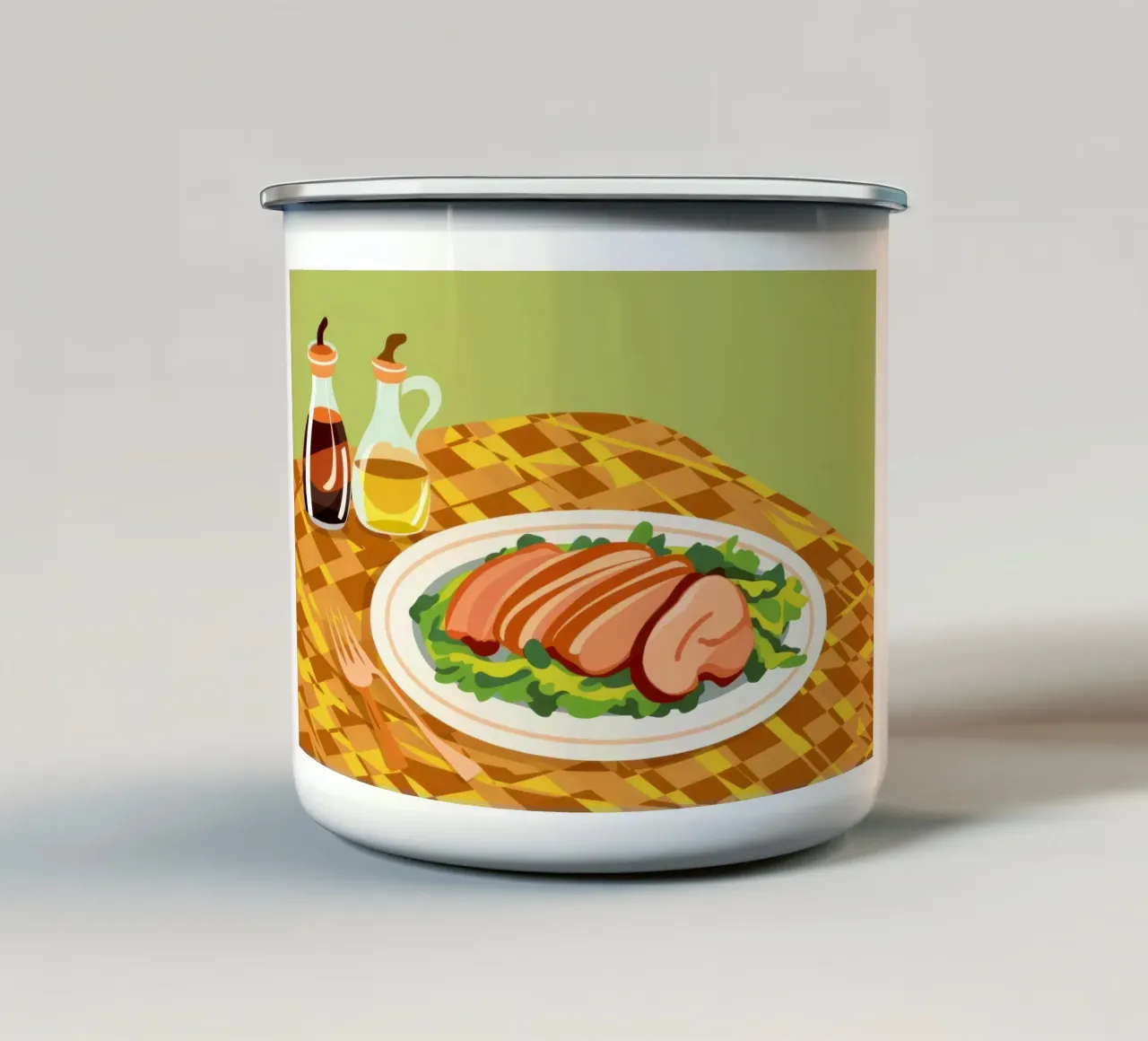 Salsiccia su dama tazza in smalto da Lyra Glaze