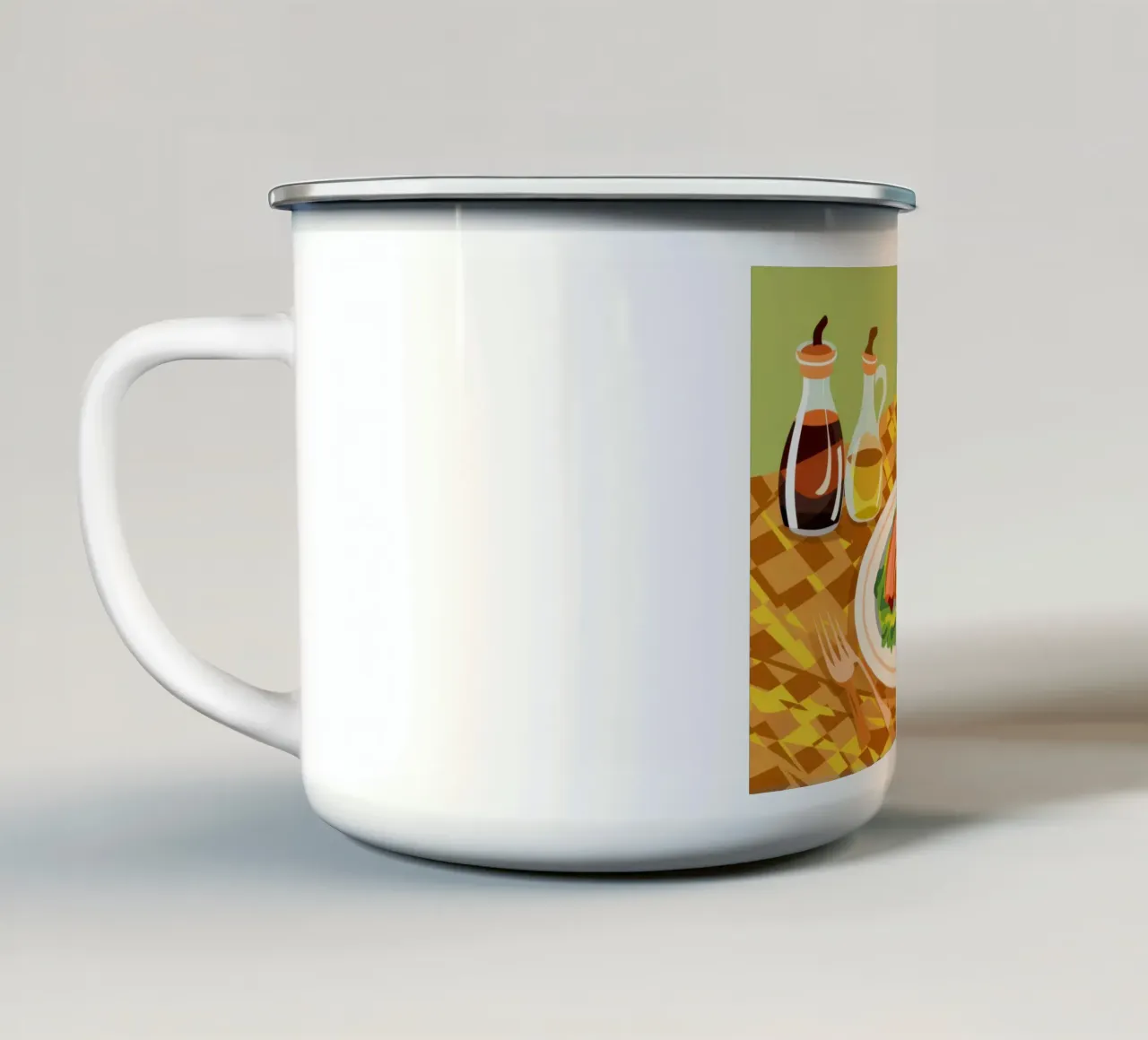 Salsiccia su dama tazza in smalto da Lyra Glaze