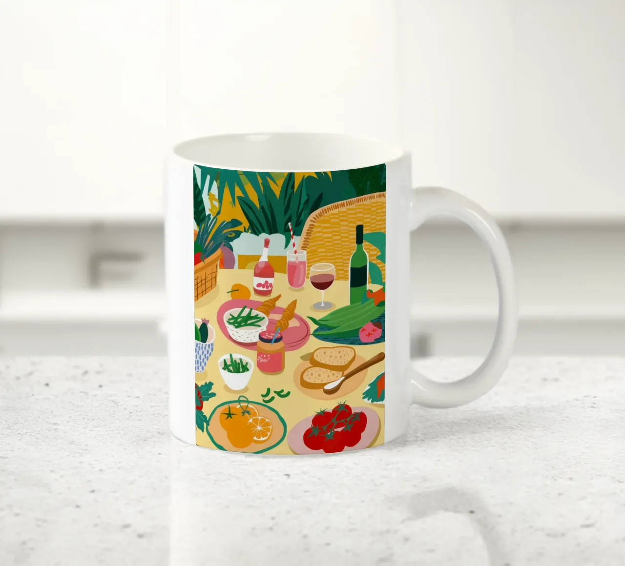 Un ricco picnic tazza in ceramica da Snow Mist