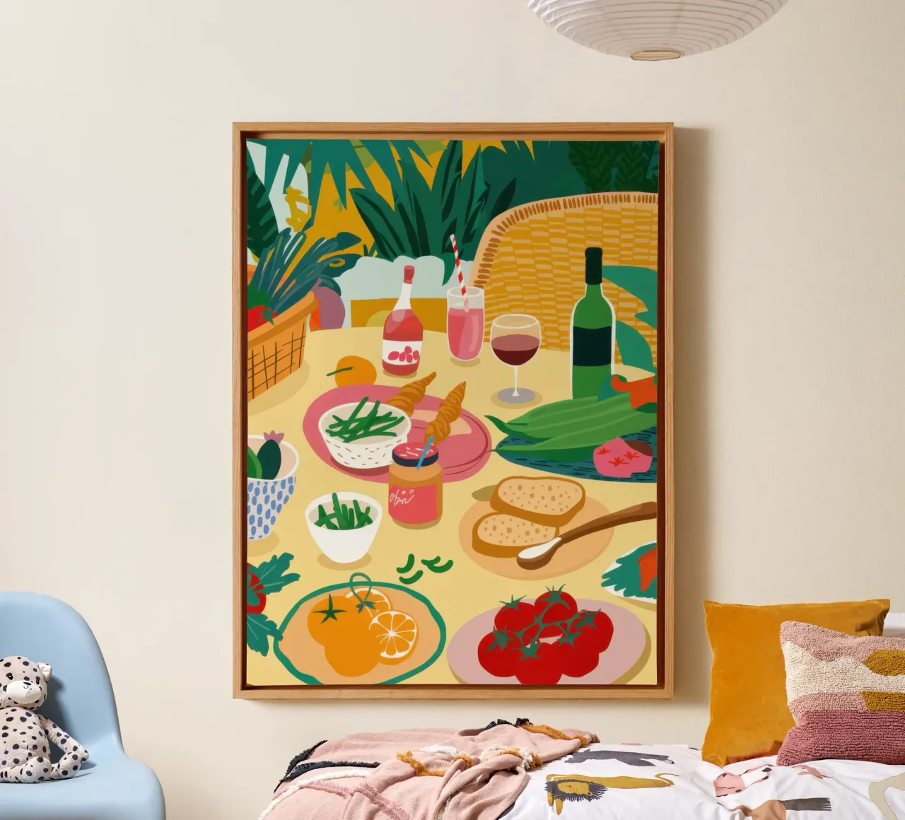 Overvloedig Picknickfeest canvas met Baklijst van Snow Mist
