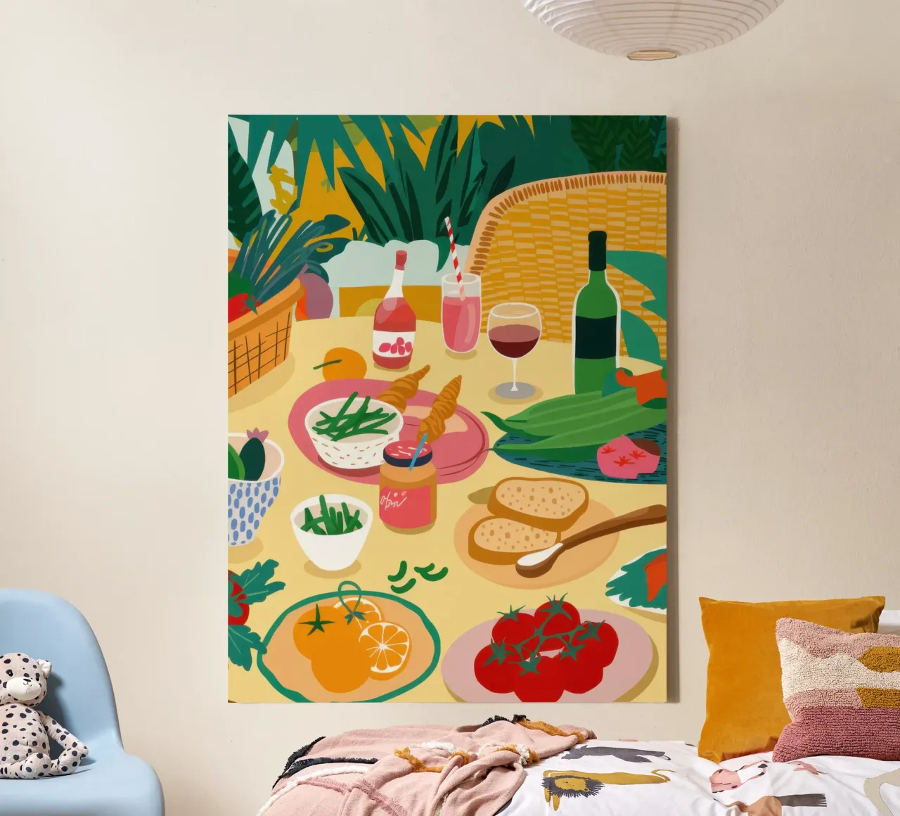 Overvloedig Picknickfeest canvas met Baklijst van Snow Mist