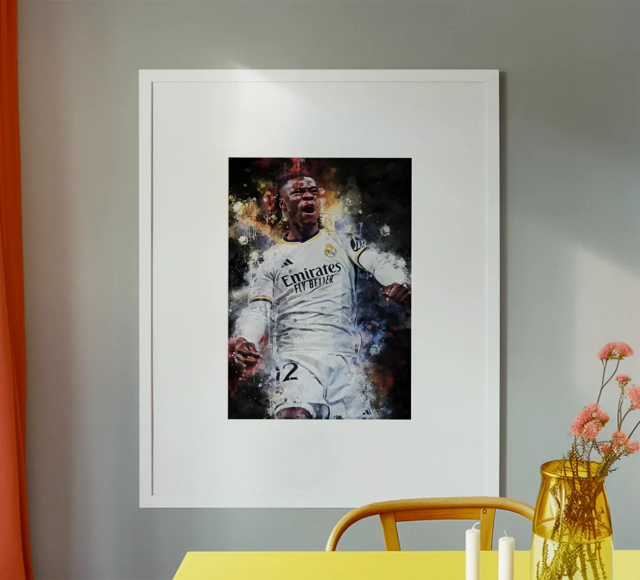 Eduardo Camavinga poster con telaio in legno da MasterInkArt