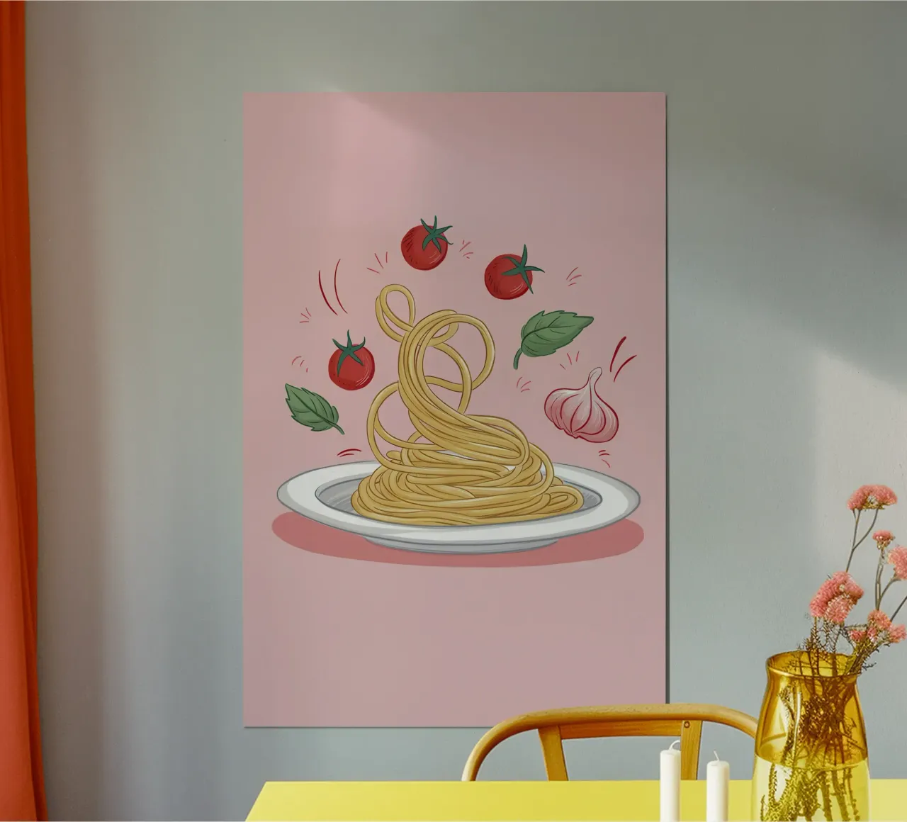 Piatto di pasta semplice poster con telaio in alluminio da Bruce Juice