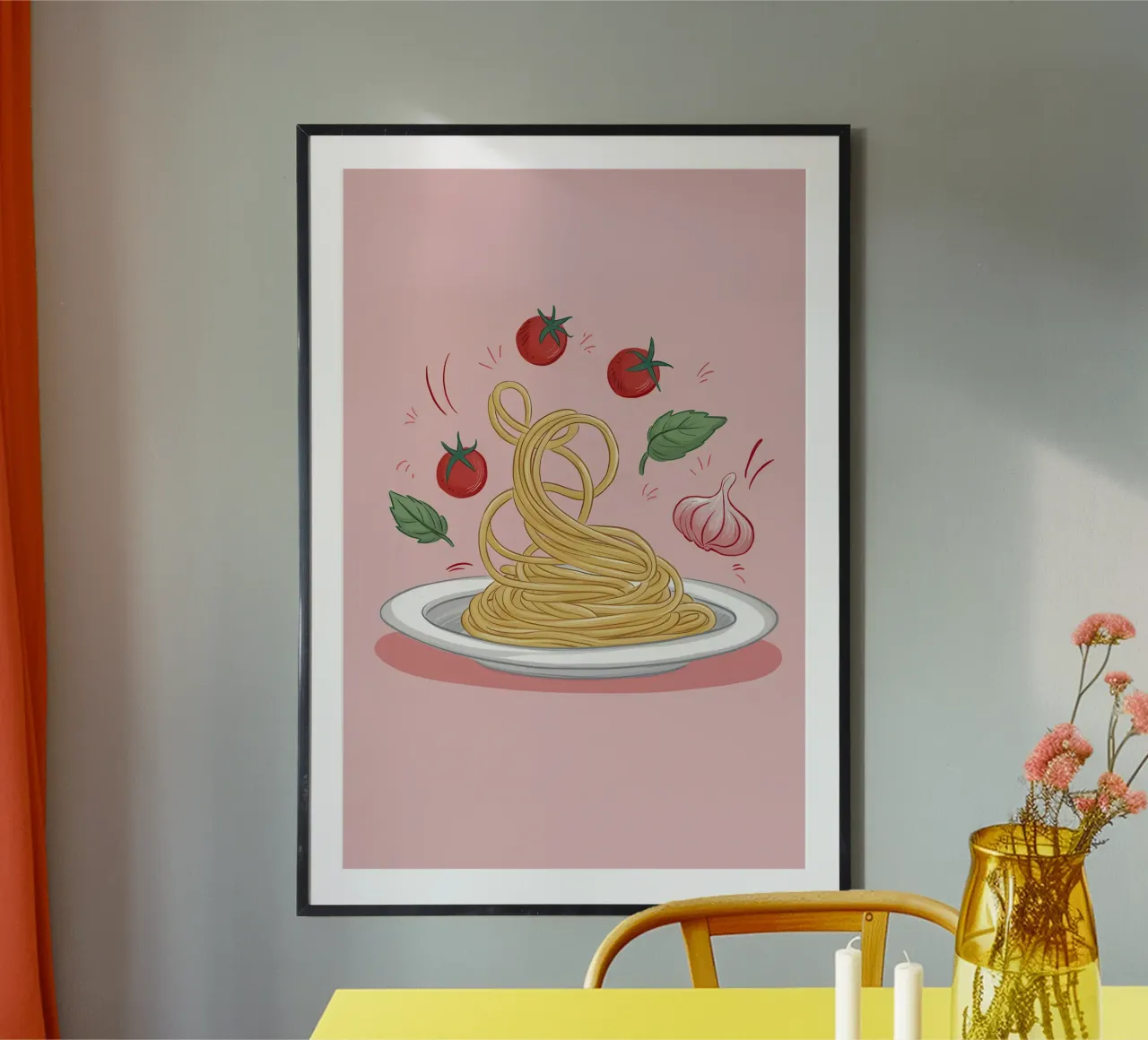 Piatto di pasta semplice poster con telaio in alluminio da Bruce Juice