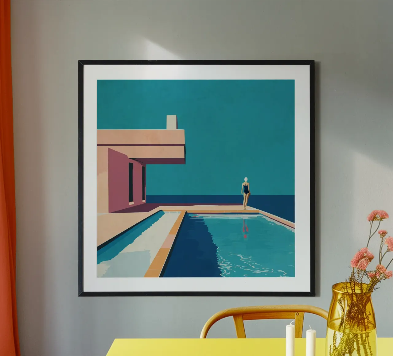 Stile di vita di metà secolo poster con telaio in alluminio da Norman Click