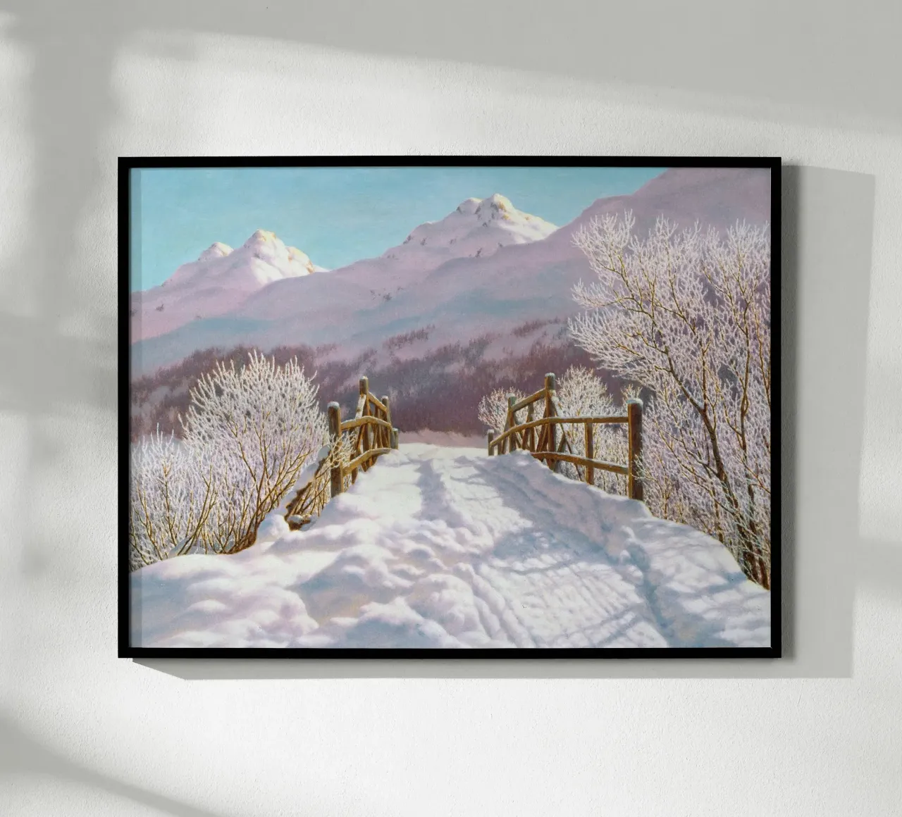 Gelo d'argento in Engadina poster con telaio in legno da Norman Click