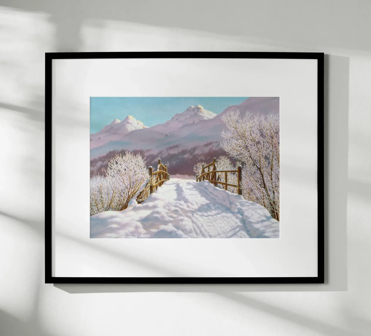 Gelo d'argento in Engadina poster con telaio in legno da Norman Click