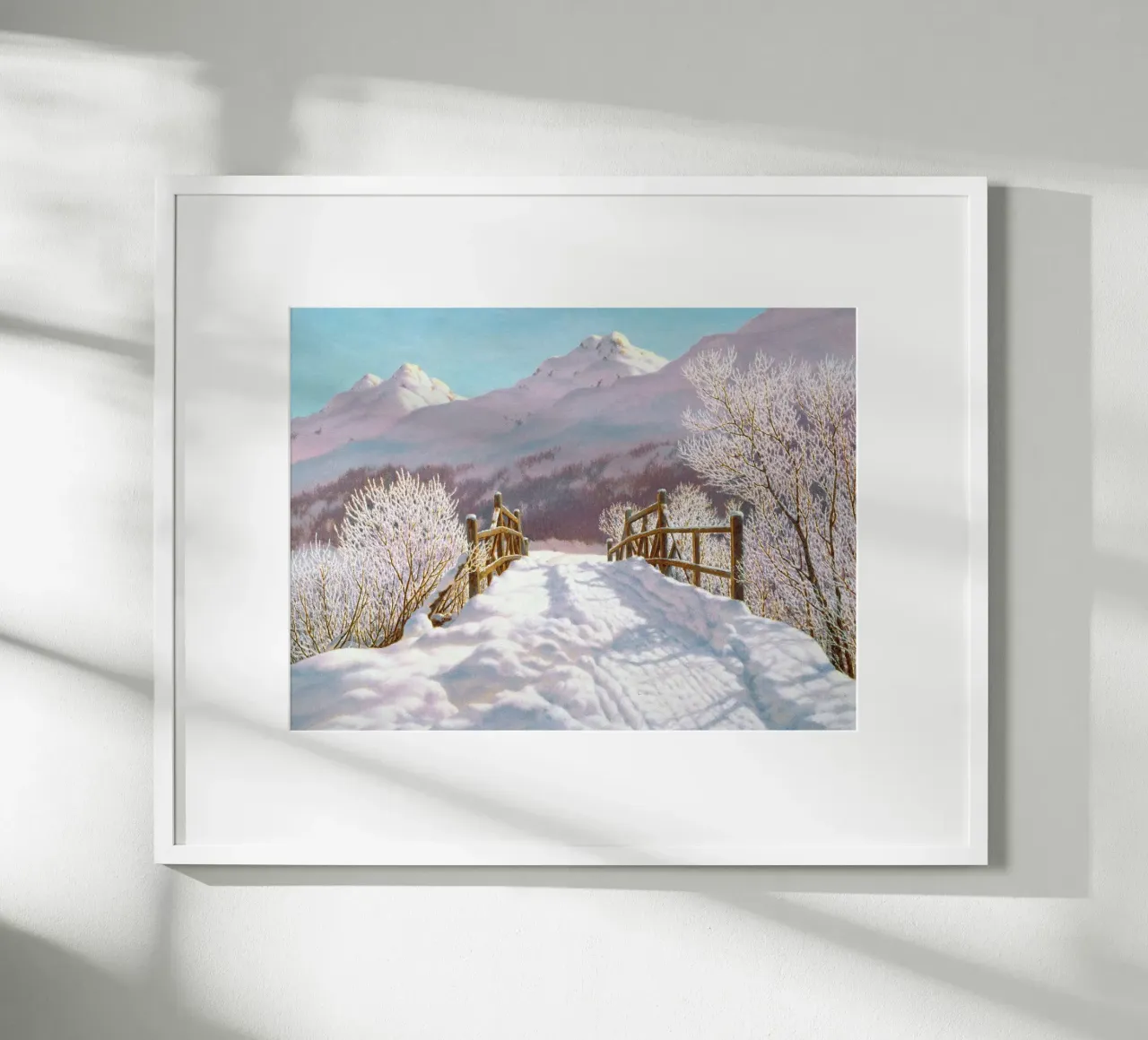 Gelo d'argento in Engadina poster con telaio in legno da Norman Click