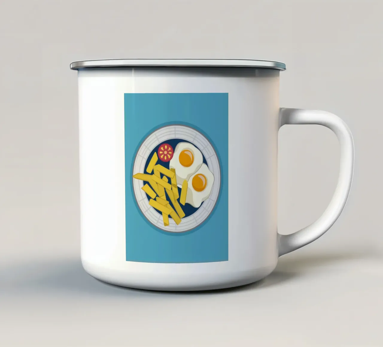 Piastra per la colazione Dall'alto verso il basso tazza in smalto da Lyra Glaze