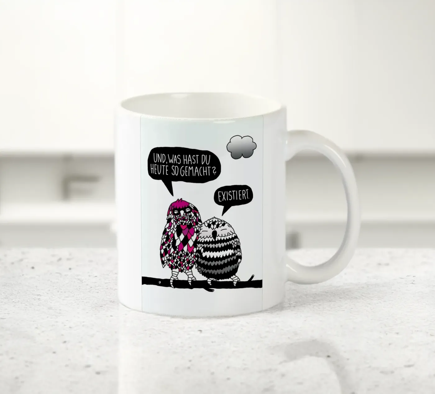 Existieren ceramic mug by Herzette