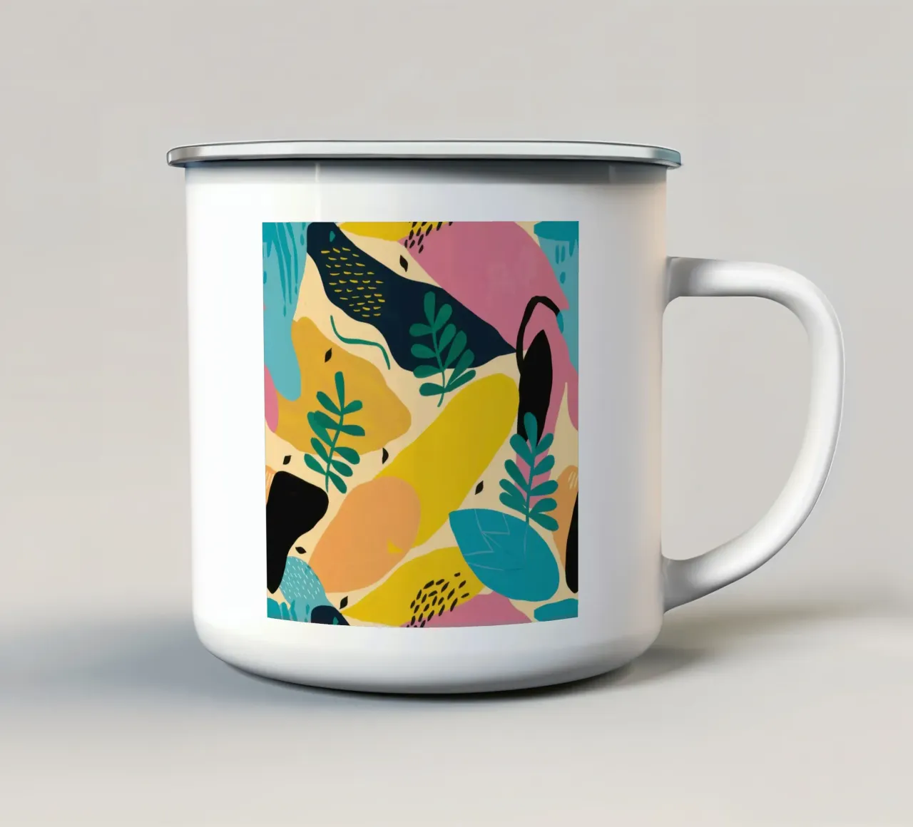 Foglia di banana astratta tazza in smalto da Lyra Glaze