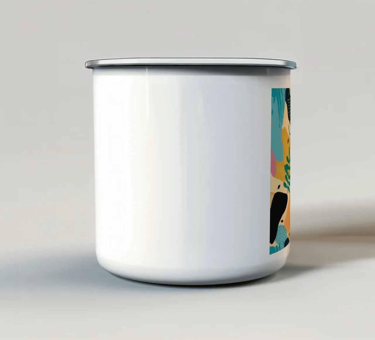 Foglia di banana astratta tazza in smalto da Lyra Glaze