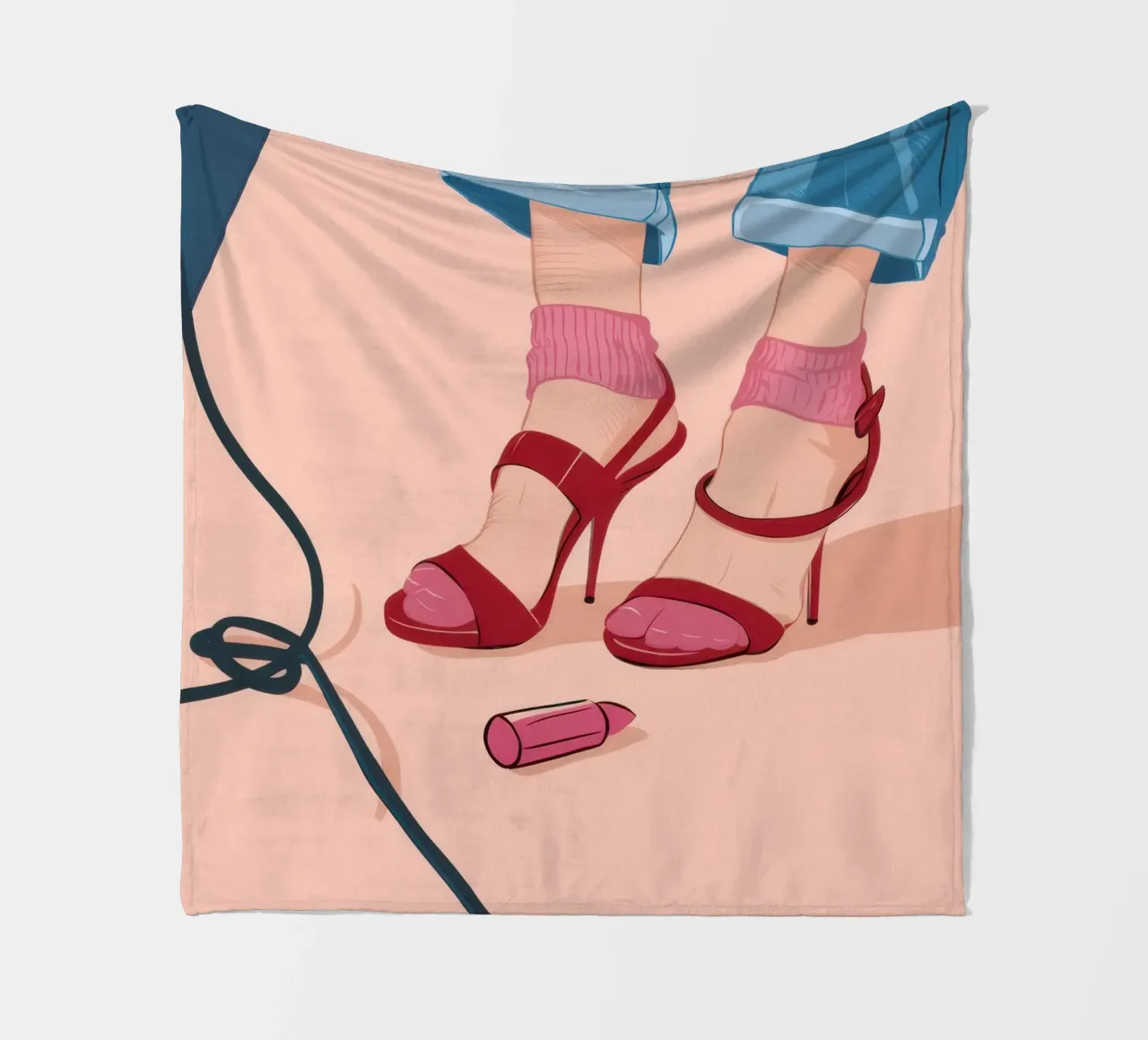 Stepping in Fuchsia Fleecedecke von Snow Mist