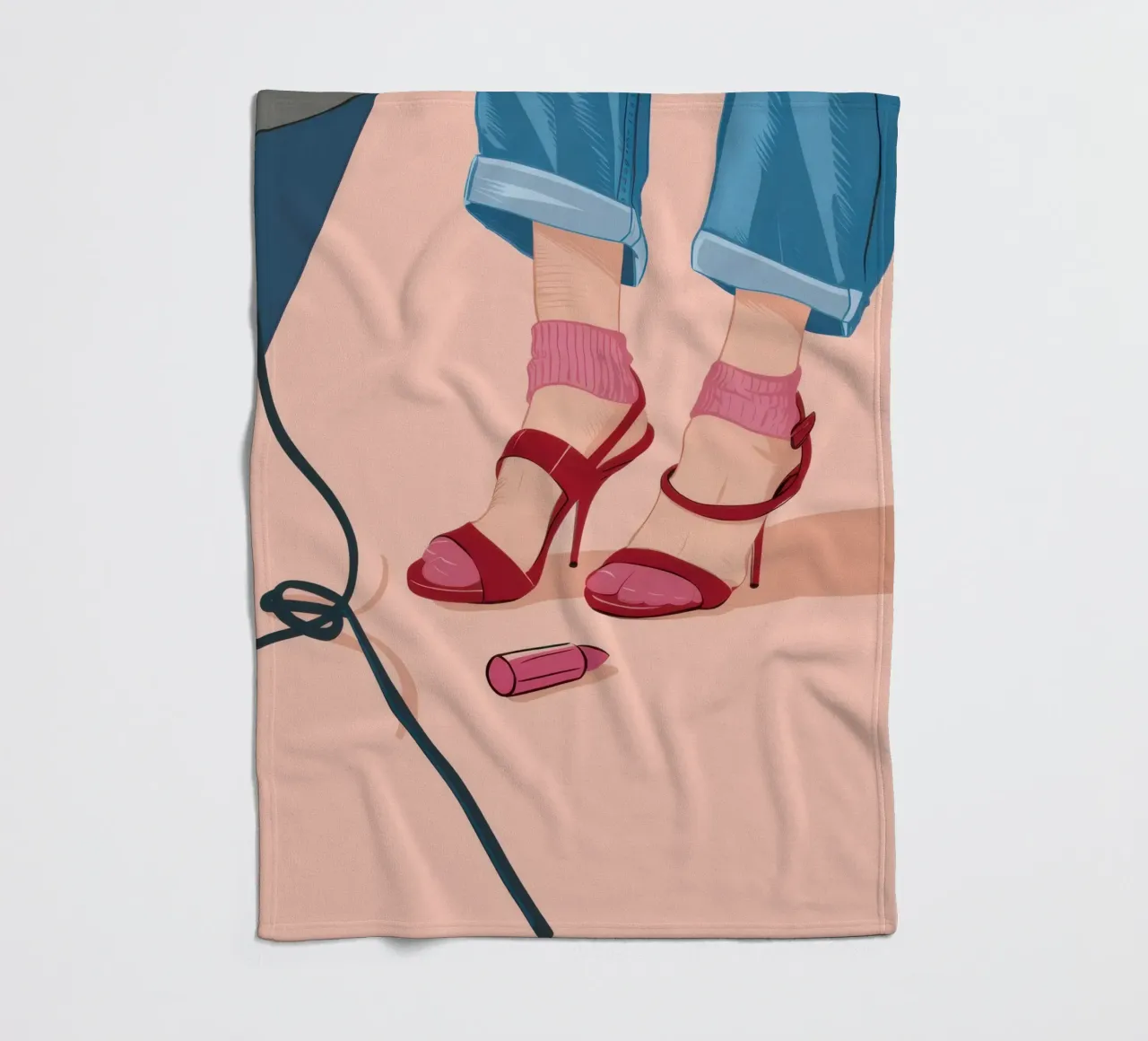 Stepping in Fuchsia Fleecedecke von Snow Mist