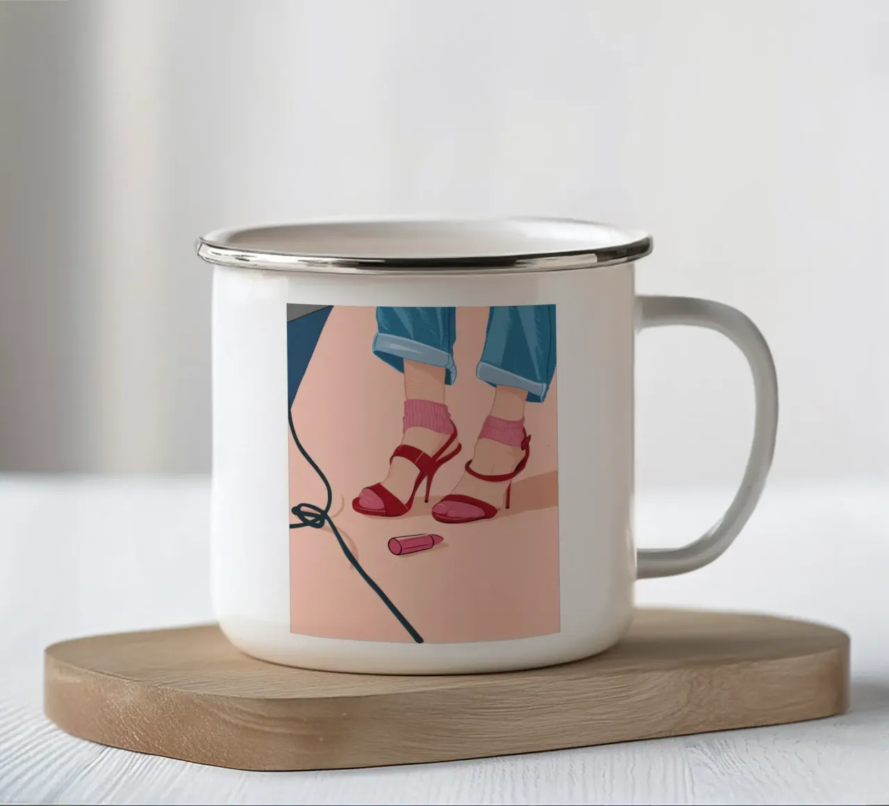 Un passo nel fucsia tazza in smalto da Snow Mist