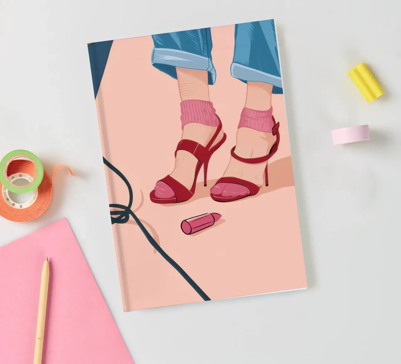 Stepping in Fuchsia notebook by Snow Mist