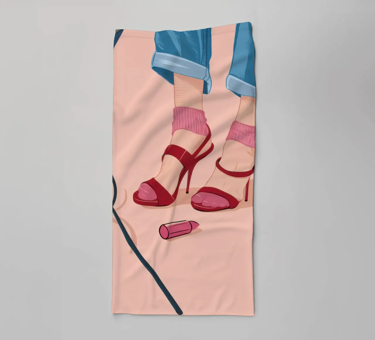 Stepping in Fuchsia towel by Snow Mist