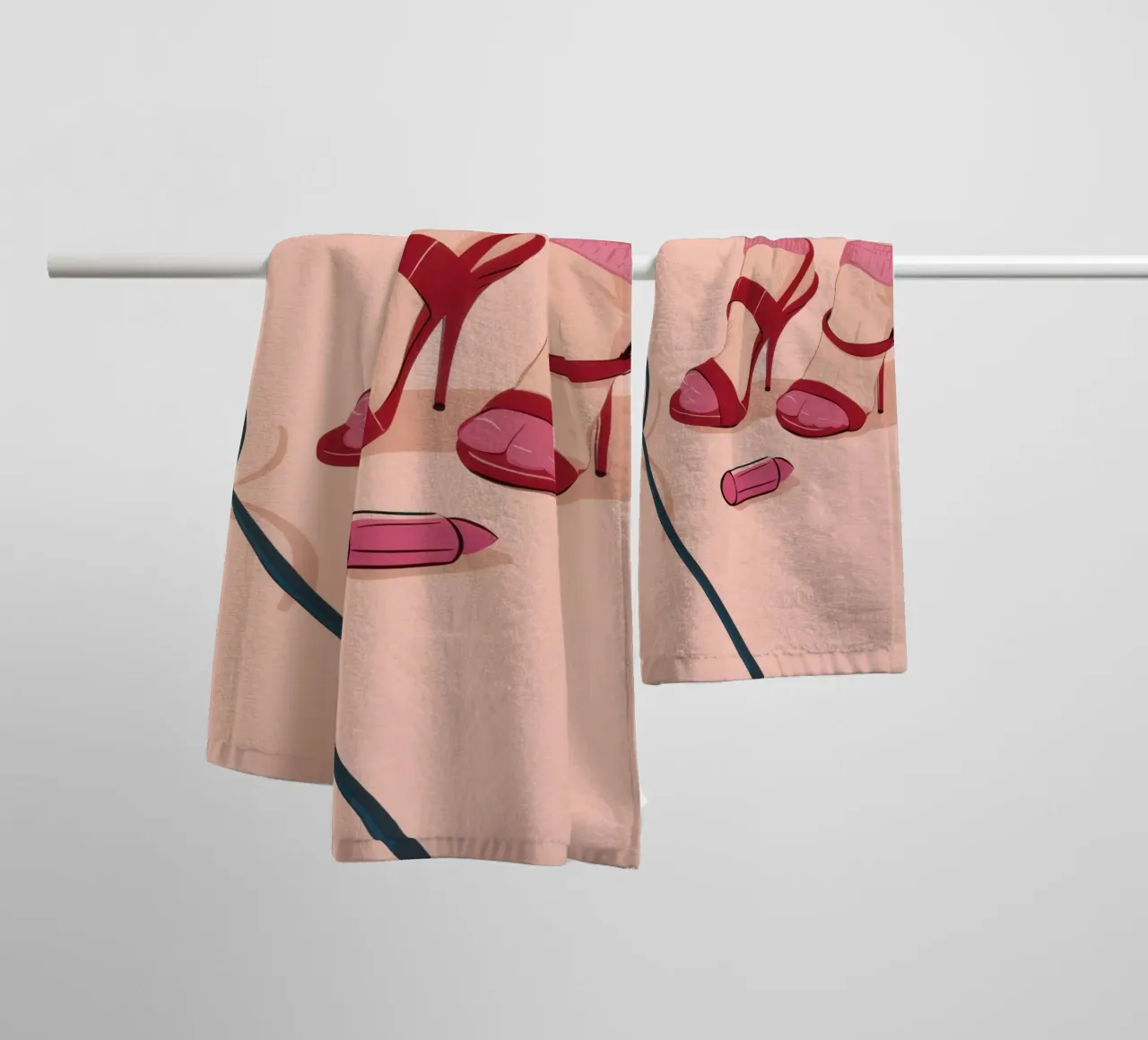 Stepping in Fuchsia towel by Snow Mist