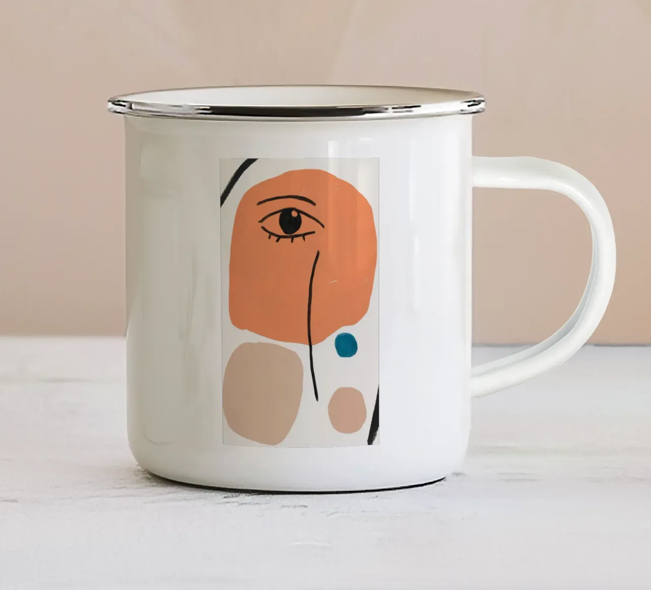 Schema del volto minimalista tazza in smalto da Snow Mist