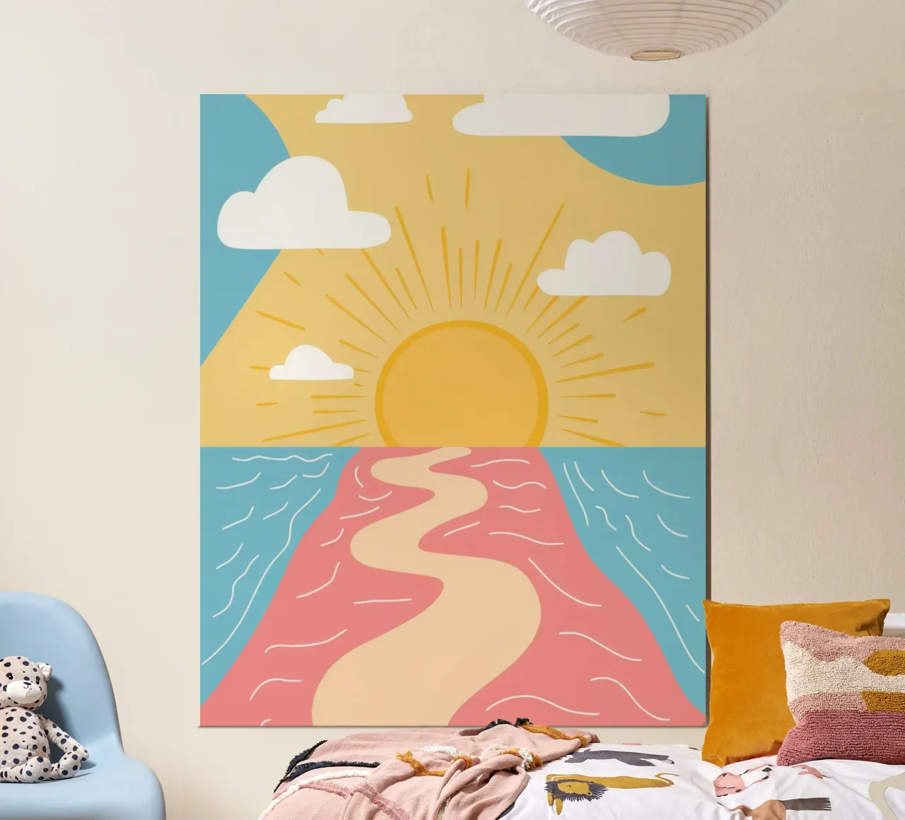 Alba del fiume Rosa poster con telaio in plastica da Bruce Juice