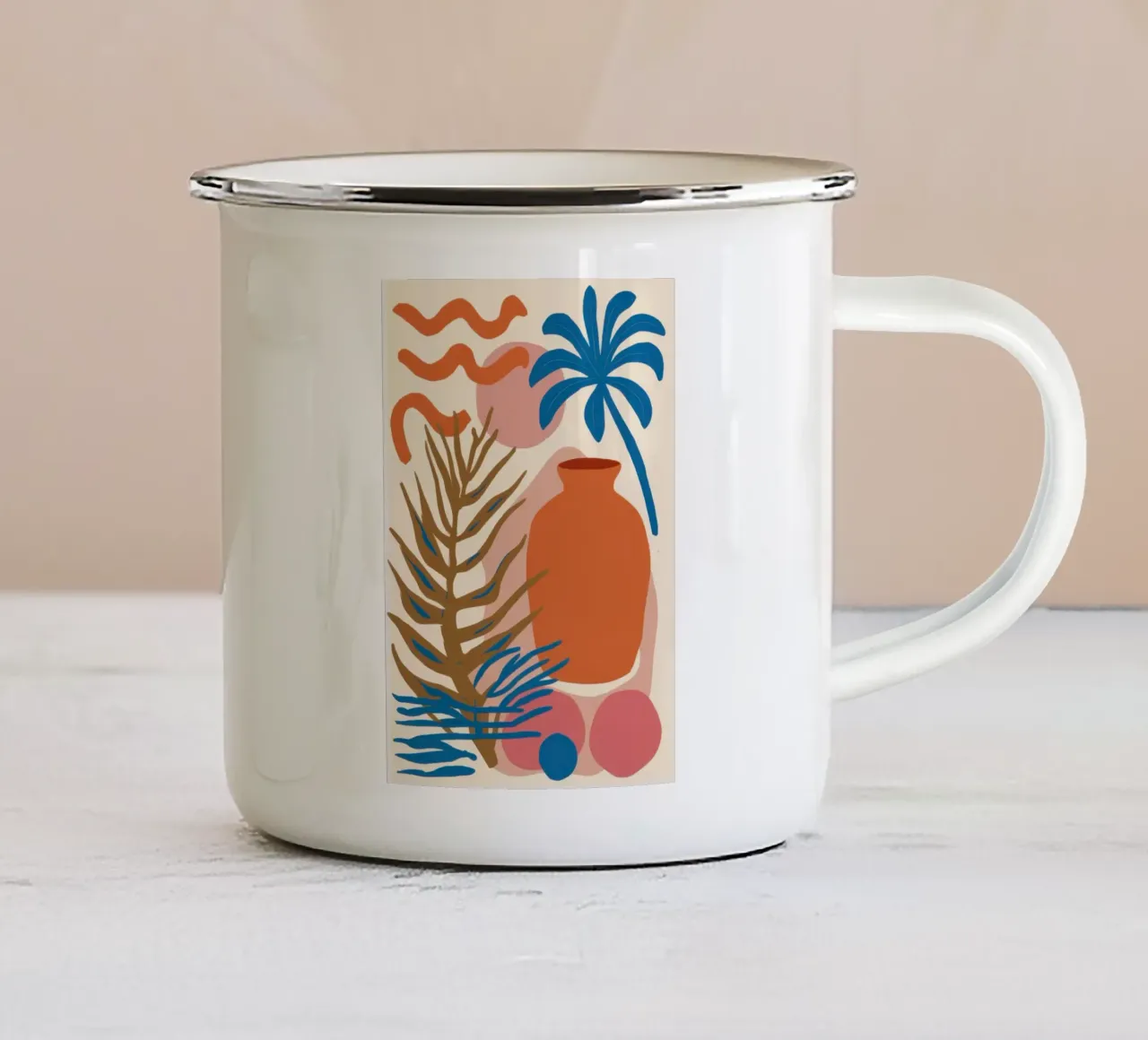 Abstract Terracotta Vase tazza in smalto da Lyra Glaze