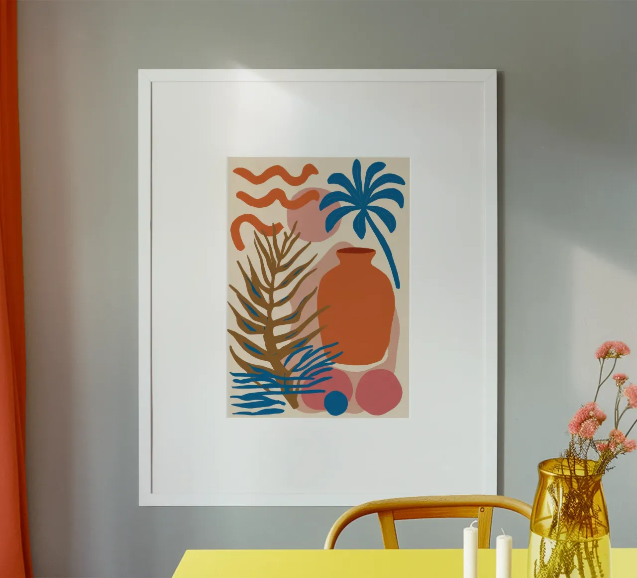 Abstract Terracotta Vase poster con telaio in plastica da Lyra Glaze