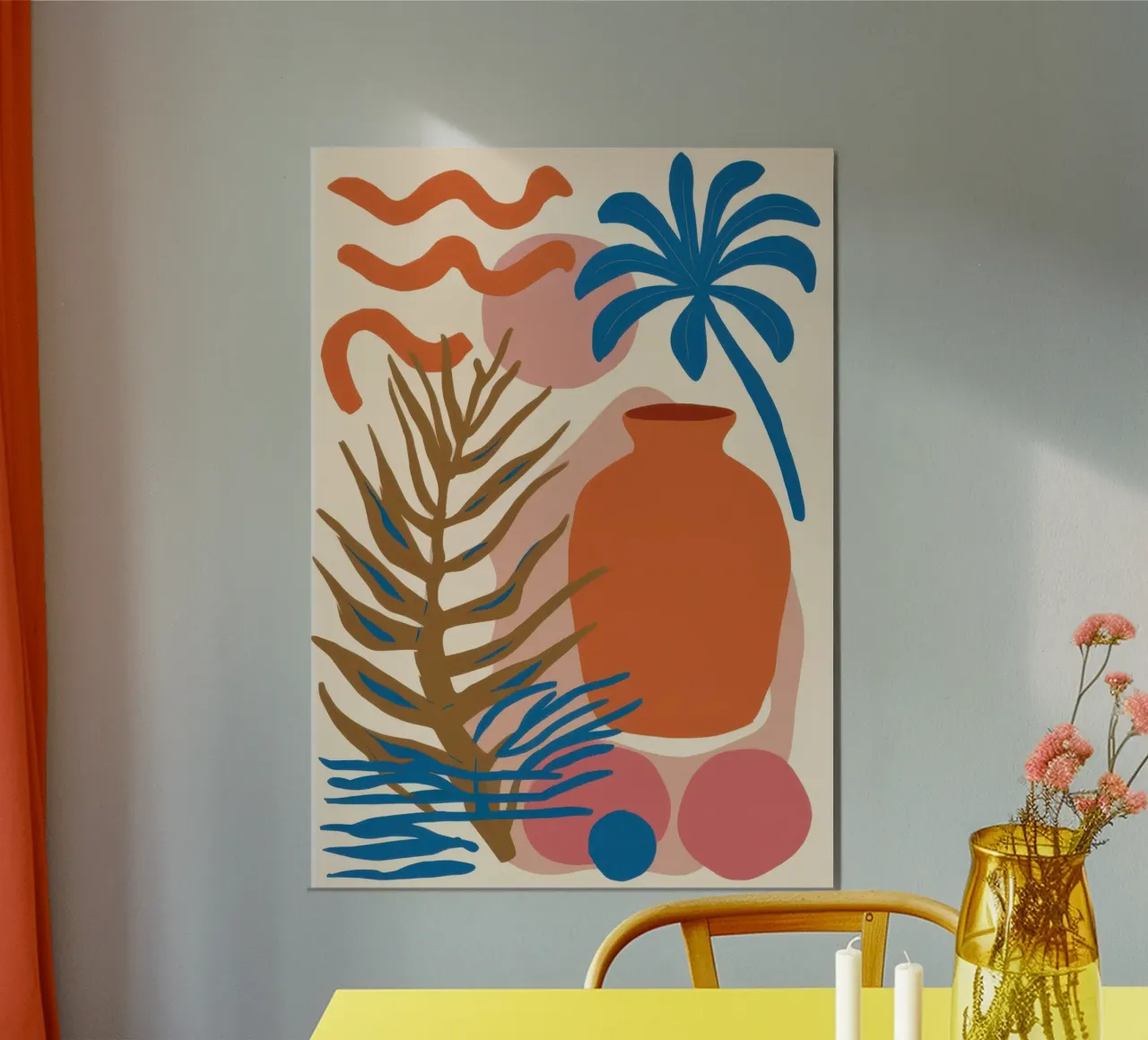 Abstract Terracotta Vase poster con telaio in plastica da Lyra Glaze